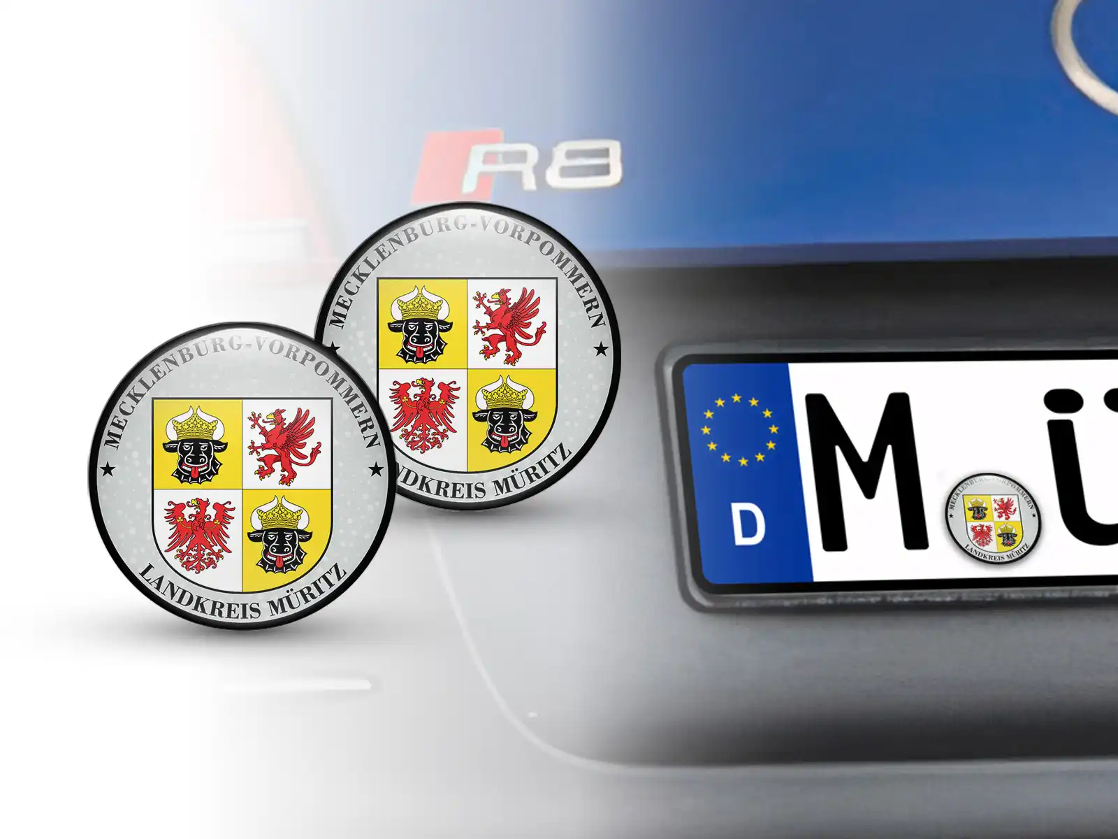 Aufkleber TÜV Landkreis Müritz Nummernschild plakette